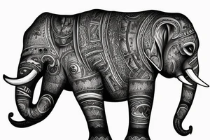 Elephant Crest with names underneath it tattoo idea