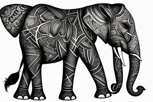 Elephant Crest with names underneath it tattoo idea