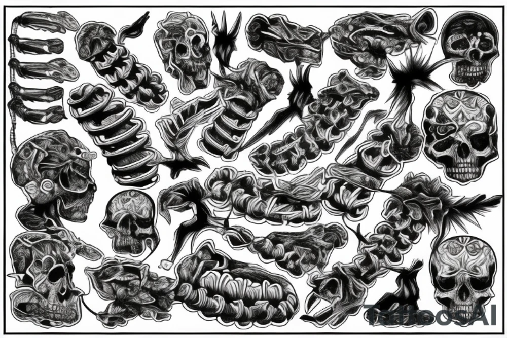 Human Spine with Kukulcan wrapped around tattoo idea