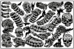 Human Spine with Kukulcan wrapped around tattoo idea