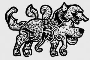 dog riding in a car tattoo idea