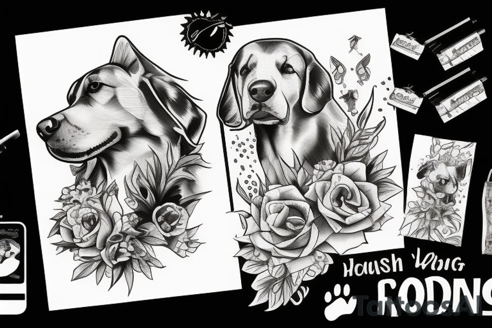 dog riding in a car tattoo idea