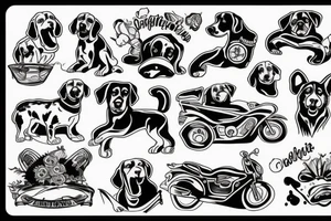 dog riding in a car tattoo idea