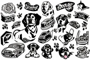 dog riding in a car tattoo idea