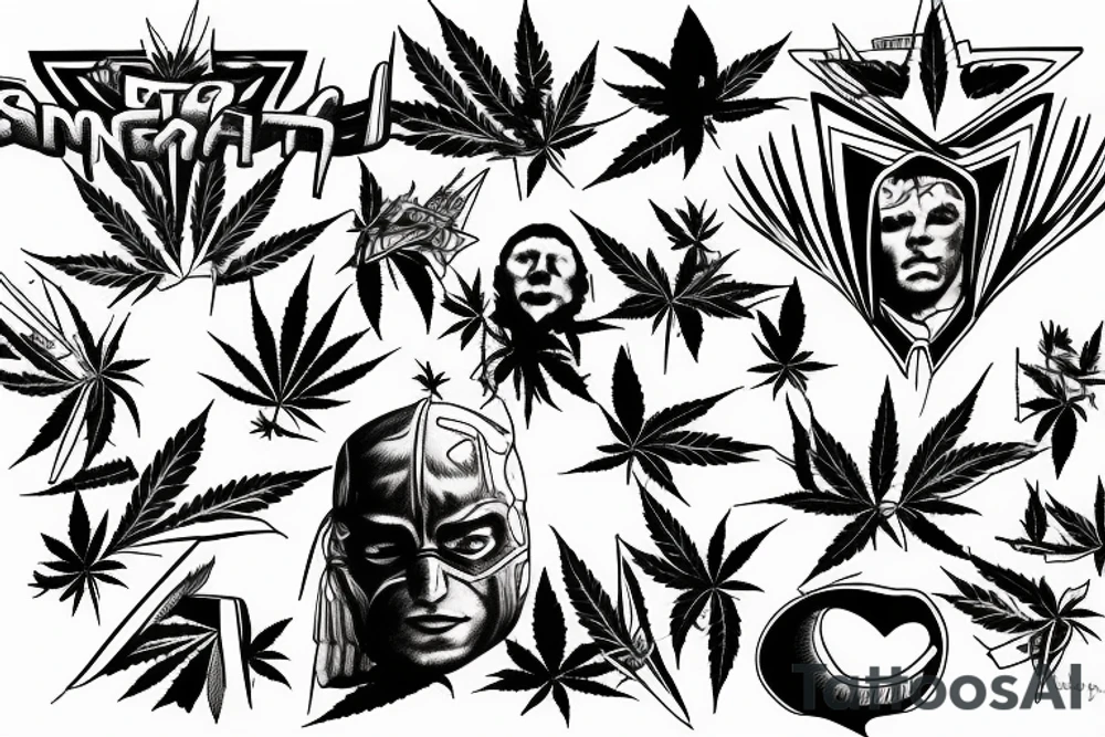 PTSD, ADHD, marijuana and superman tattoo idea