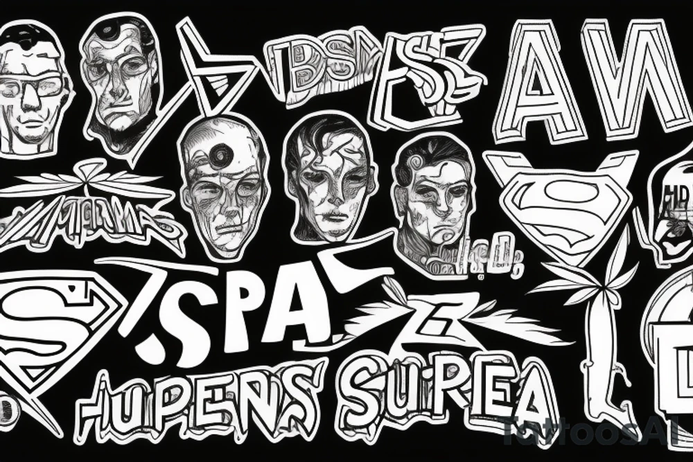 PTSD, ADHD, marijuana and superman tattoo idea
