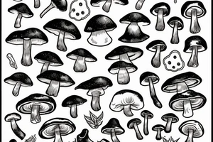 Mushrooms like in a fairytale tattoo idea