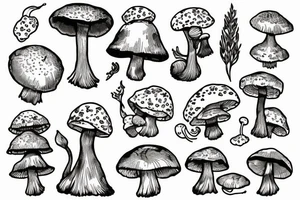 Mushrooms like in a fairytale tattoo idea