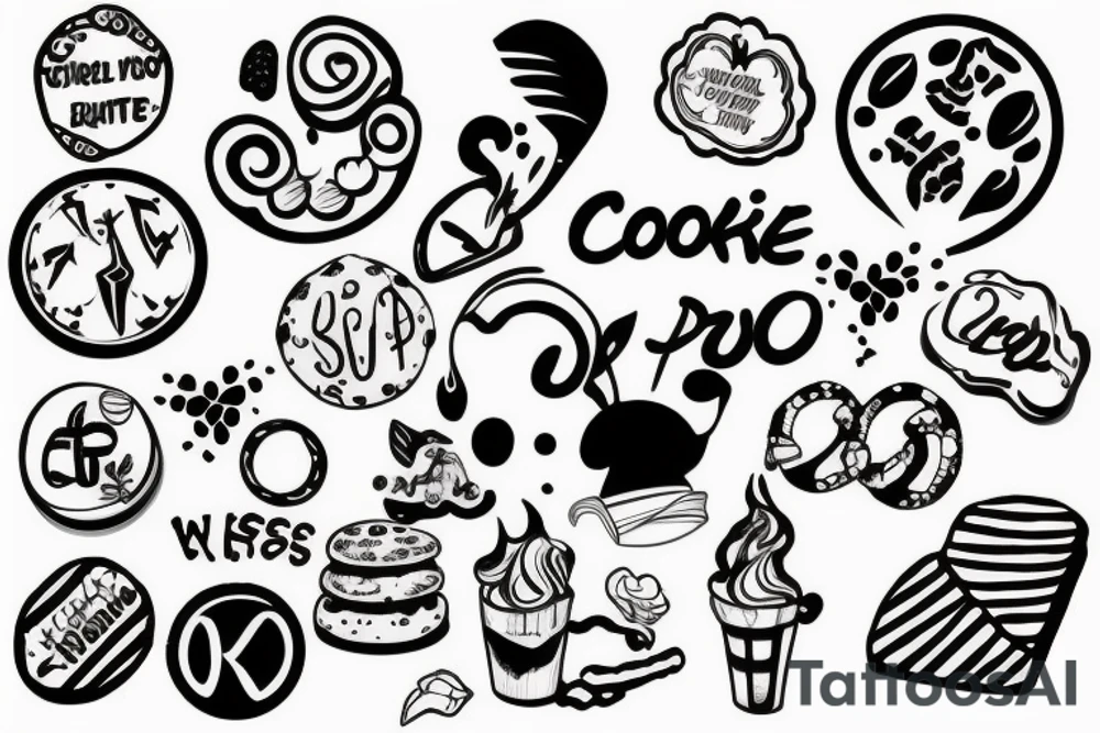 Cookie with a bite missing tattoo idea