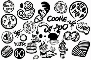 Cookie with a bite missing tattoo idea