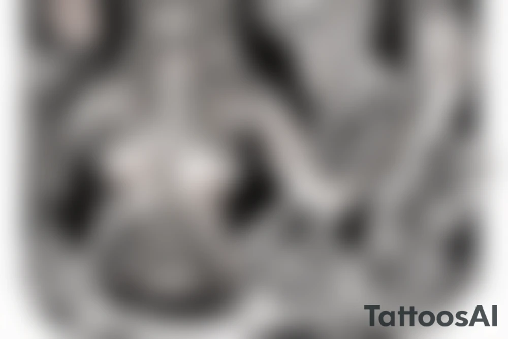 Tarot card, tattooed woman, wolf tattoo idea