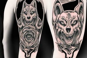 Grim reaper riding a giant wolf tattoo idea
