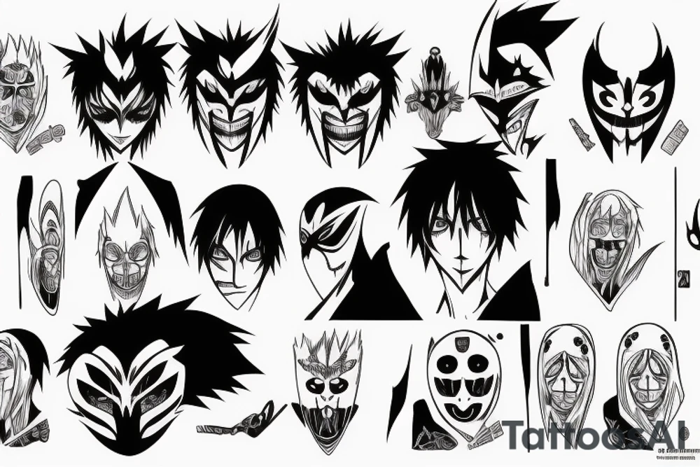 Ichigo Kurosaki with half hollow mask tattoo idea