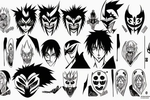 Ichigo Kurosaki with half hollow mask tattoo idea