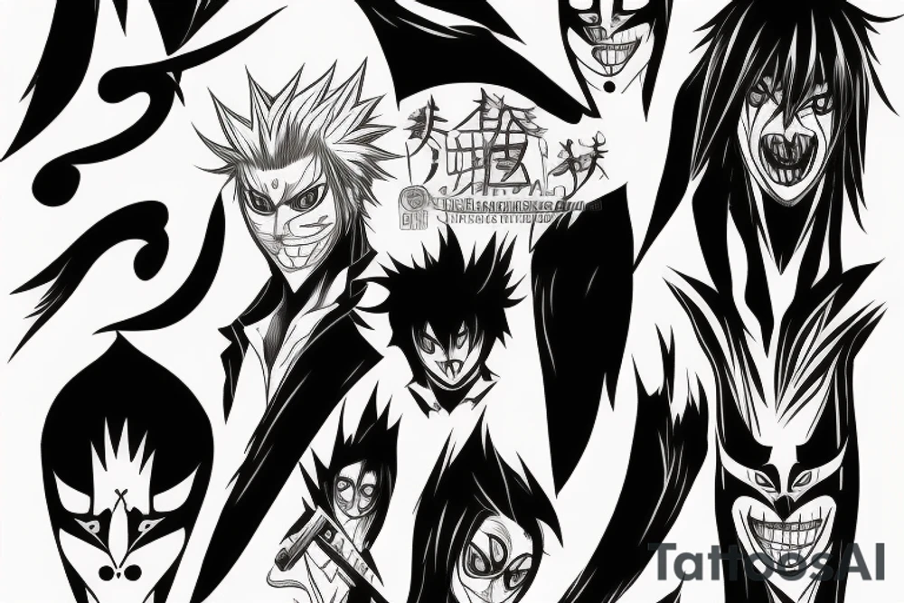 Ichigo Kurosaki with half hollow mask tattoo idea Ichigo Kurosaki with half hollow mask tattoo idea