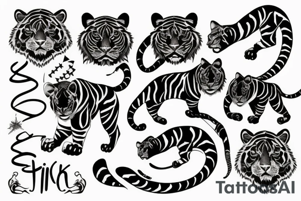 Black tiger, jump tattoo idea