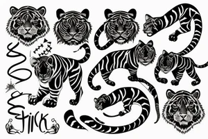 Black tiger, jump tattoo idea