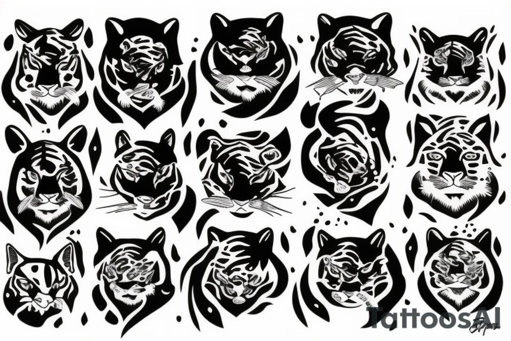 Black tiger, jump tattoo idea