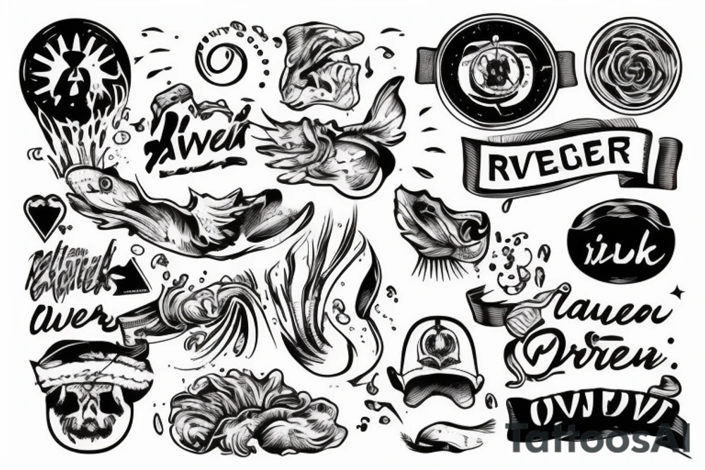 river with a man standing in the middle of it tattoo idea river with a man standing in the middle of it tattoo idea