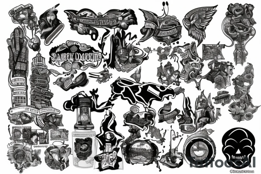 Downtown Seattle and Tacoma Washington tattoo idea
