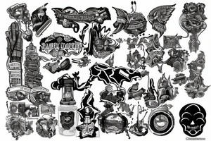 Downtown Seattle and Tacoma Washington tattoo idea