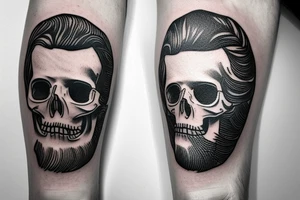 marcus aurelius half faced skull the other face tattoo idea