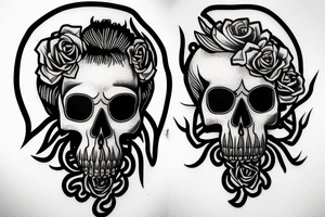 marcus aurelius half faced skull the other face tattoo idea