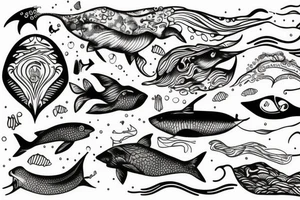 Man swimming ocean tattoo idea