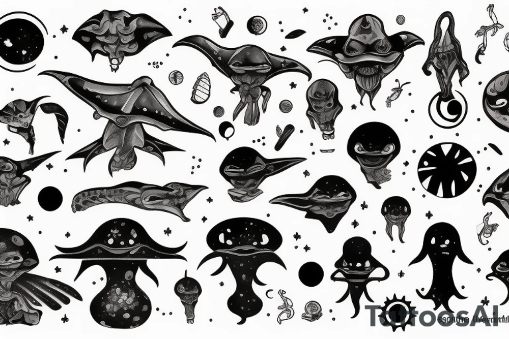 Two aliens tattoo idea
