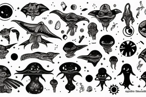 Two aliens tattoo idea