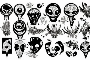 Two aliens tattoo idea