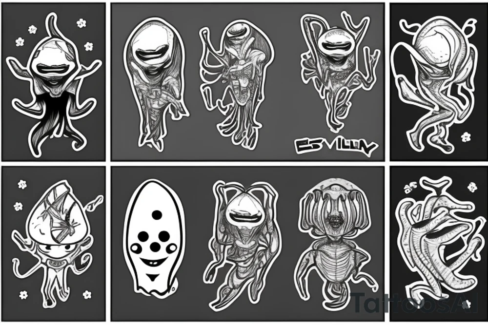Two aliens tattoo idea