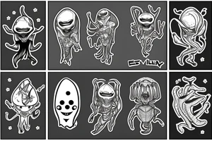 Two aliens tattoo idea