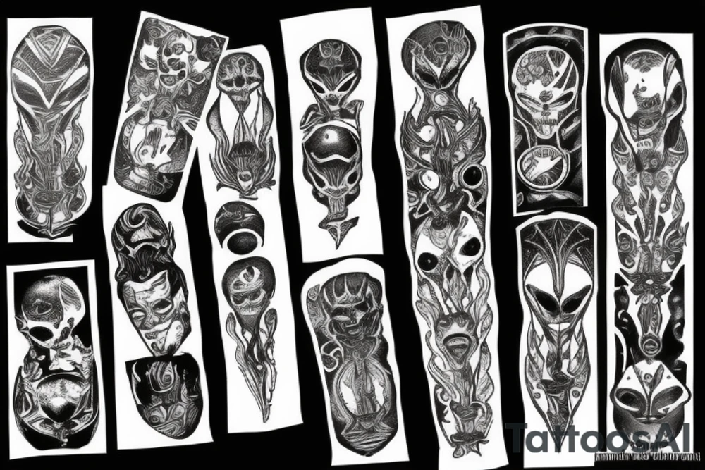 Two aliens tattoo idea