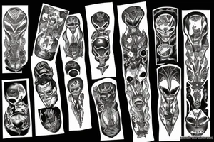 Two aliens tattoo idea
