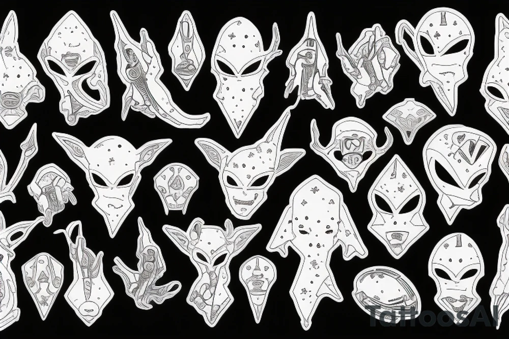 Two aliens tattoo idea