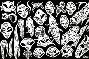 Two aliens tattoo idea