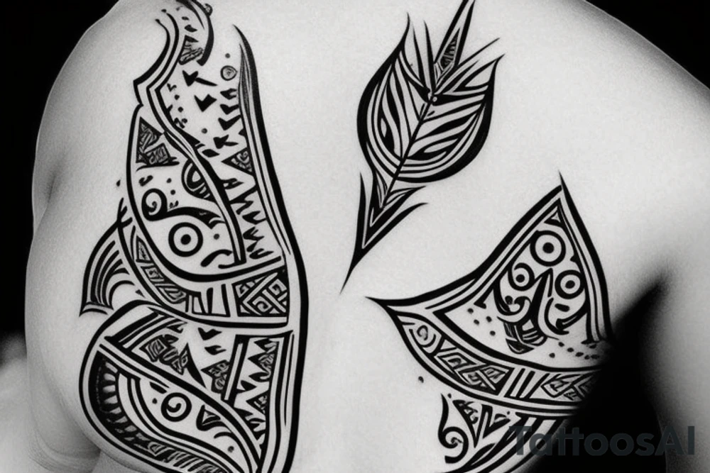 arrow with text सब सुख लहै तुम्हारी सरना, तुम रक्षक काहू को डरना tattoo idea