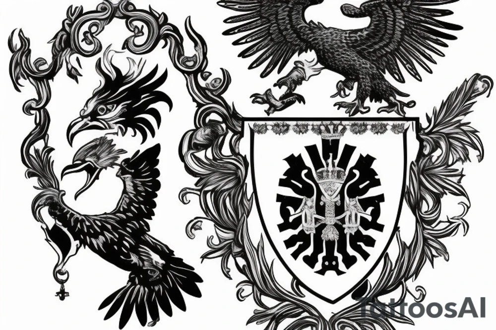 the coat of arms from germany and the eagle is holding the coat of arms for. monash university, charles sturt university, the university of melbourne, monash university deakin university and the university of southern queensland tattoo idea