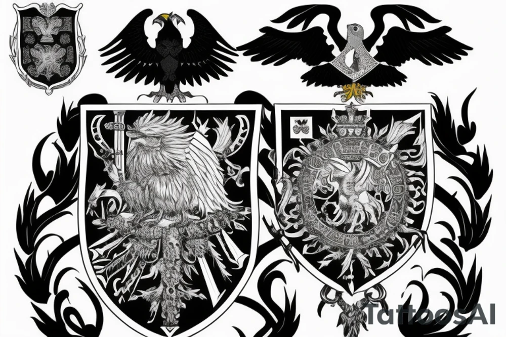 the coat of arms from germany and the eagle is holding the coat of arms for. monash university, charles sturt university, the university of melbourne, monash university deakin university and the university of southern queensland tattoo idea
