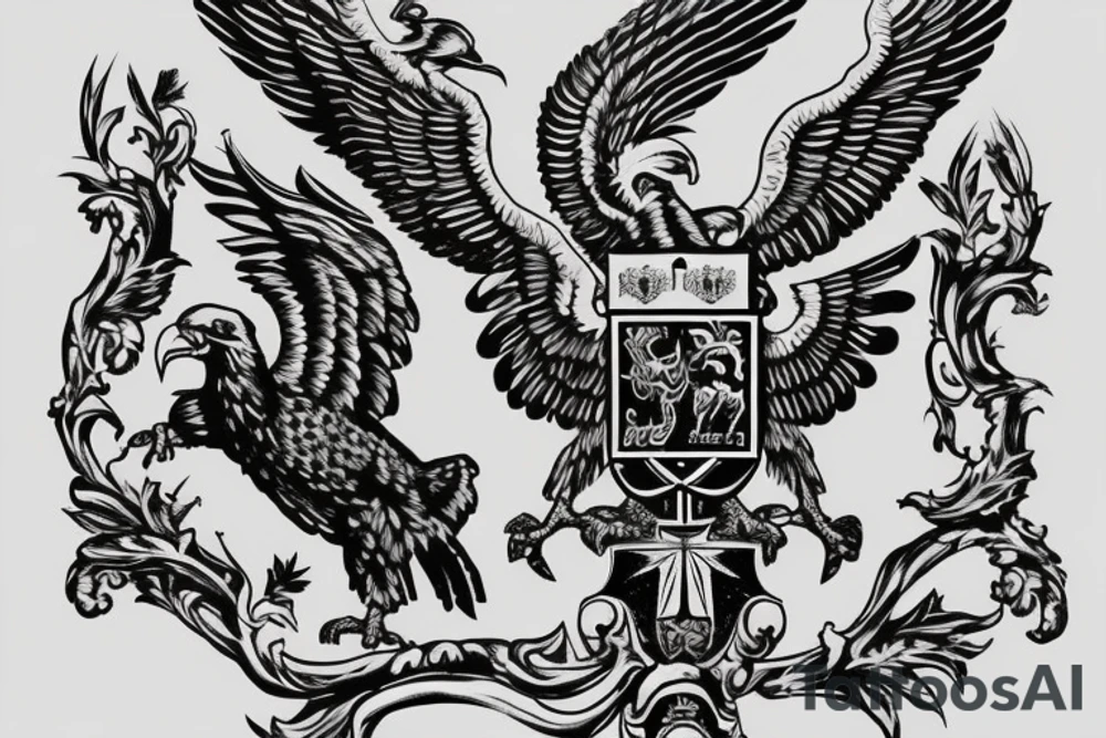 the coat of arms from germany and the eagle is holding the coat of arms for. monash university, charles sturt university, the university of melbourne, monash university deakin university and the university of southern queensland tattoo idea