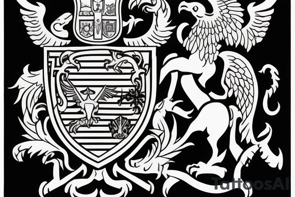the coat of arms from germany and the eagle is holding the coat of arms for. monash university, charles sturt university, the university of melbourne, monash university deakin university and the university of southern queensland tattoo idea