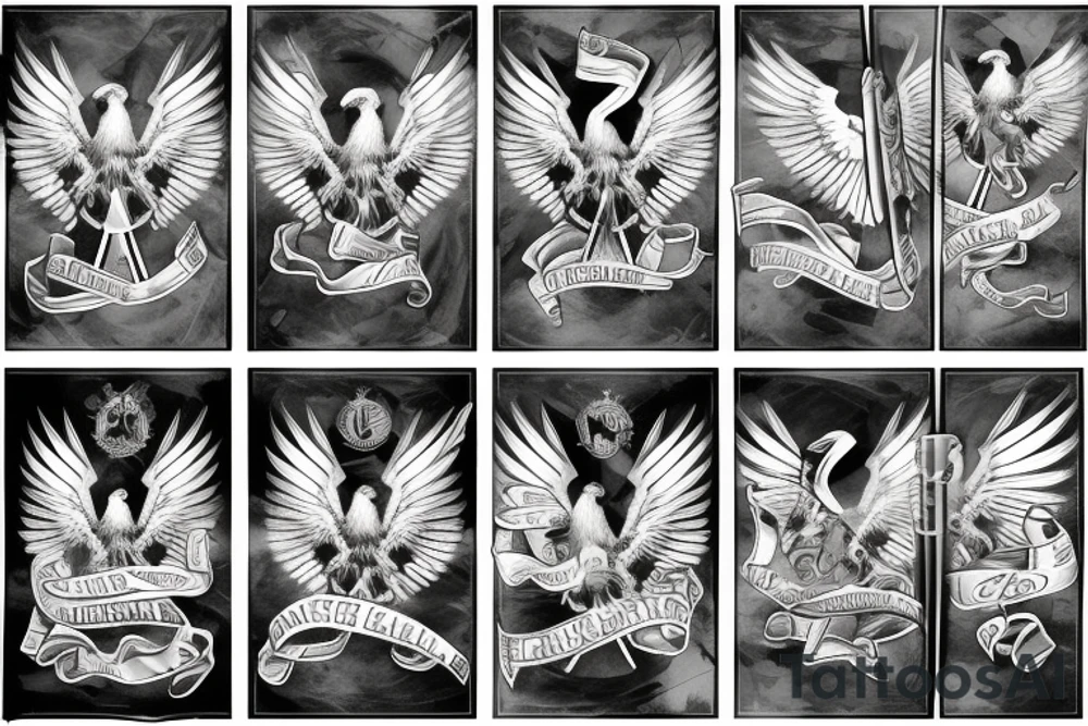 german imperial eagle holding scrolls with my four children's names on them tattoo idea german imperial eagle holding scrolls with my four children's names on them tattoo idea