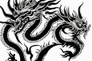 Realistic Chinese dragon head tattoo idea