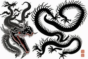 Realistic Chinese dragon head tattoo idea