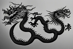 Realistic Chinese dragon head tattoo idea