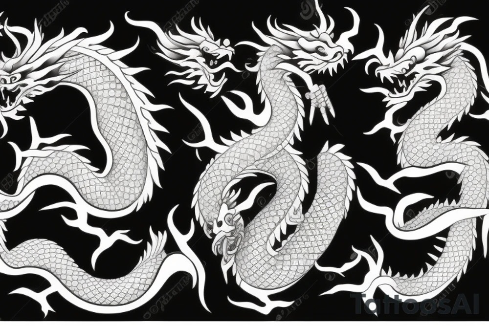 Sculpture Chinese dragon head tattoo idea