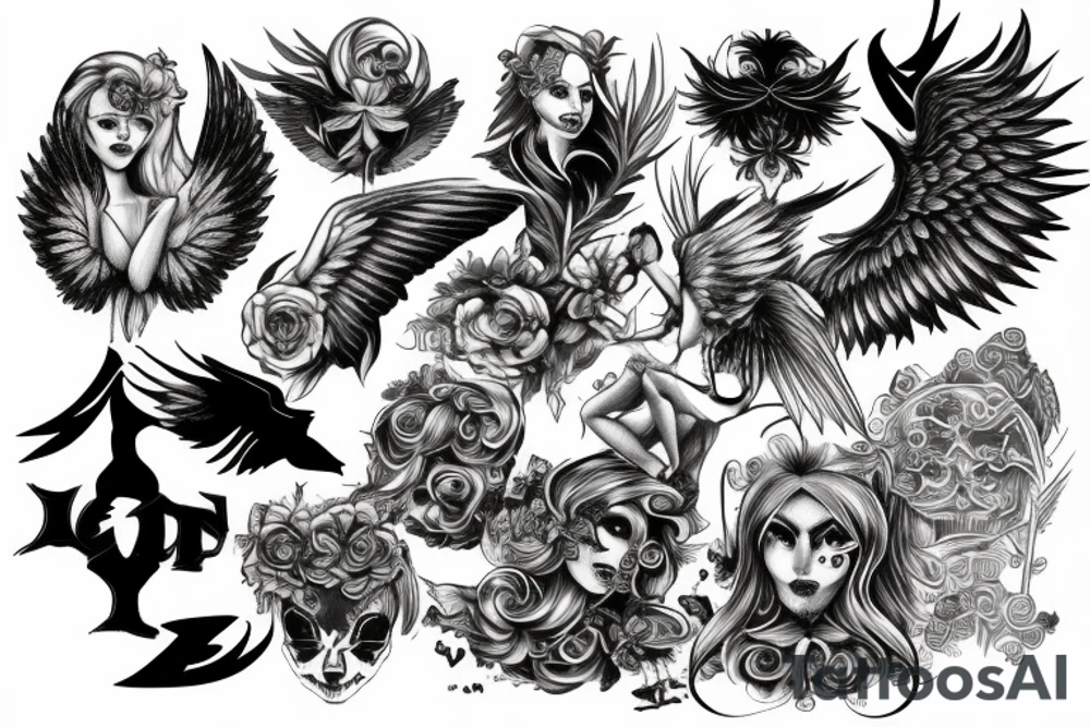 fallen angel tattoo idea