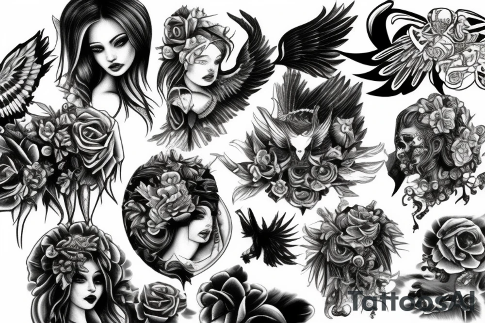 fallen angel tattoo idea