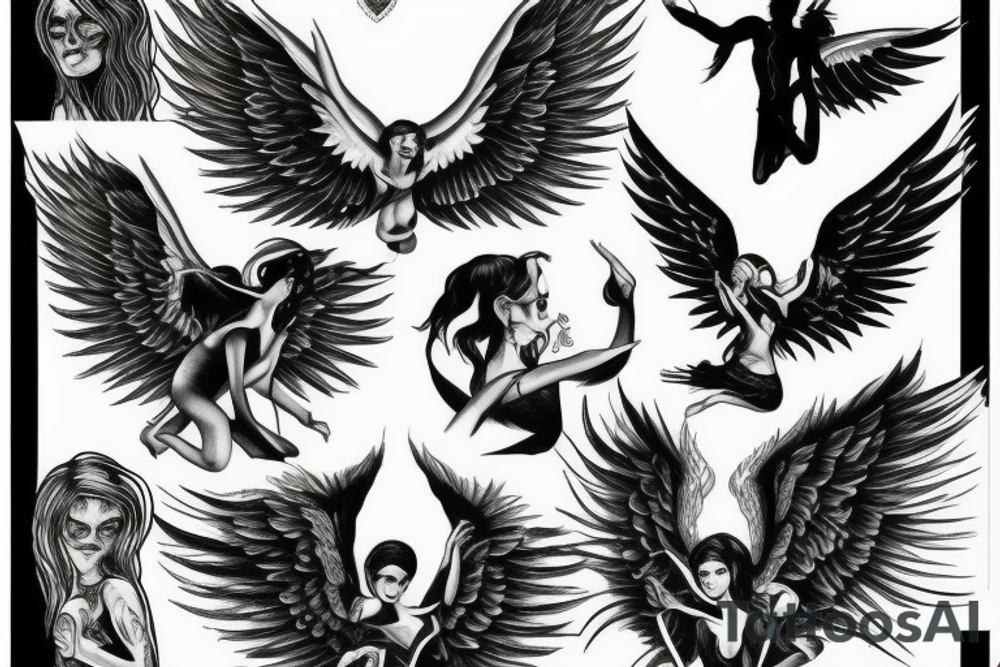 fallen angel tattoo idea